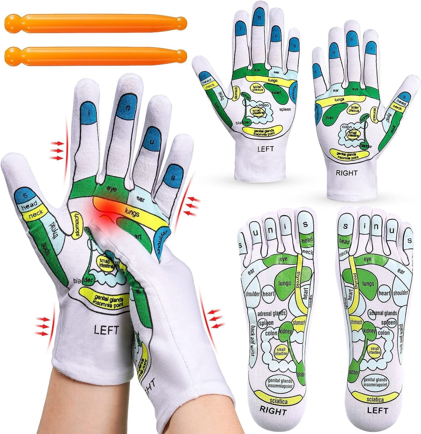 MenX™ Acupressure Reflexology Socks and Gloves Tool Set