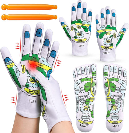 MenX™ Acupressure Reflexology Socks and Gloves Tool Set