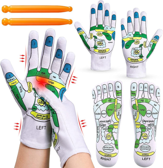 MenX™ Acupressure Reflexology Socks and Gloves Tool Set